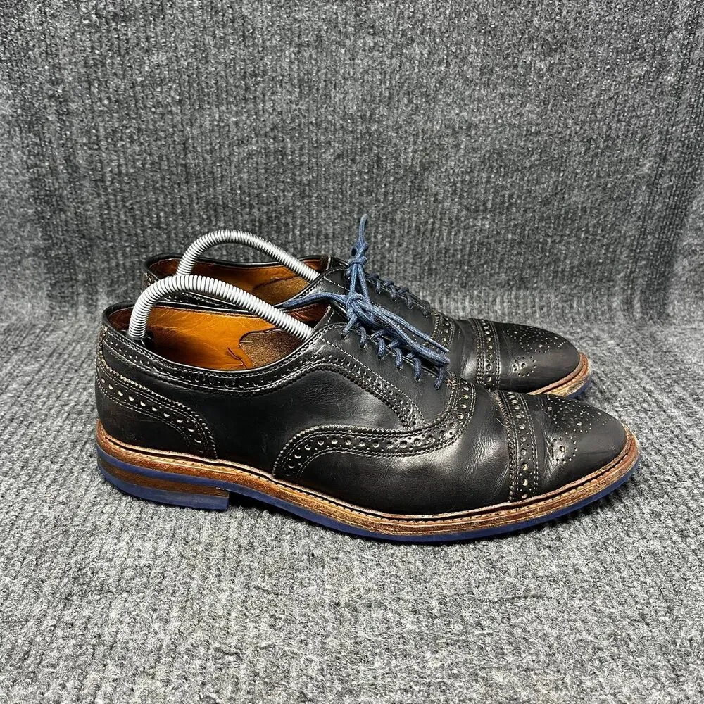 Allen Edmonds Strandmok Cap Toe Oxfords Brown Blue Leather Dainite Mens 10 D